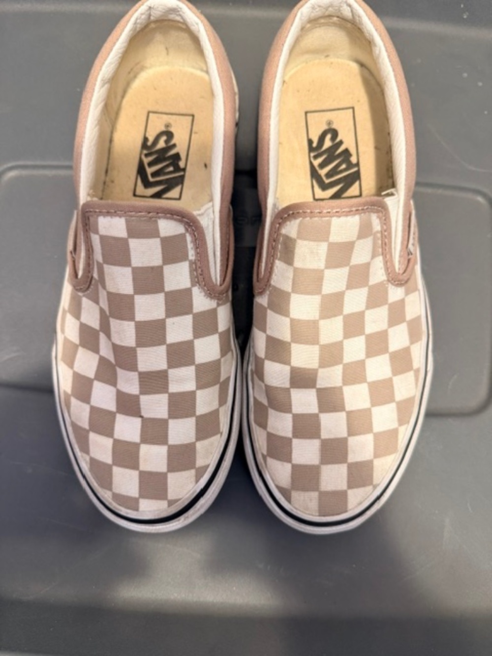 Vans checkered slip on shoes